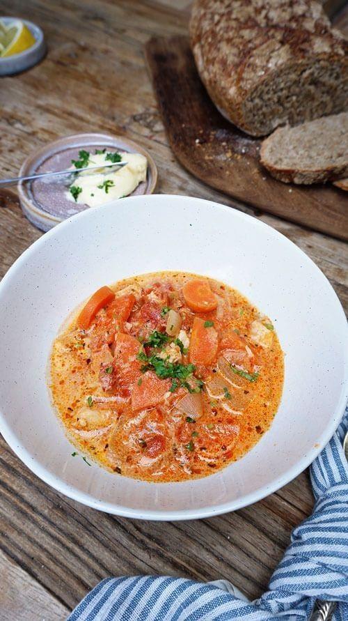 The Best Fish Soup with Homemade Bread!