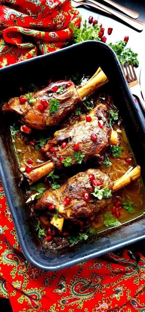 Oven-roasted lamb shank