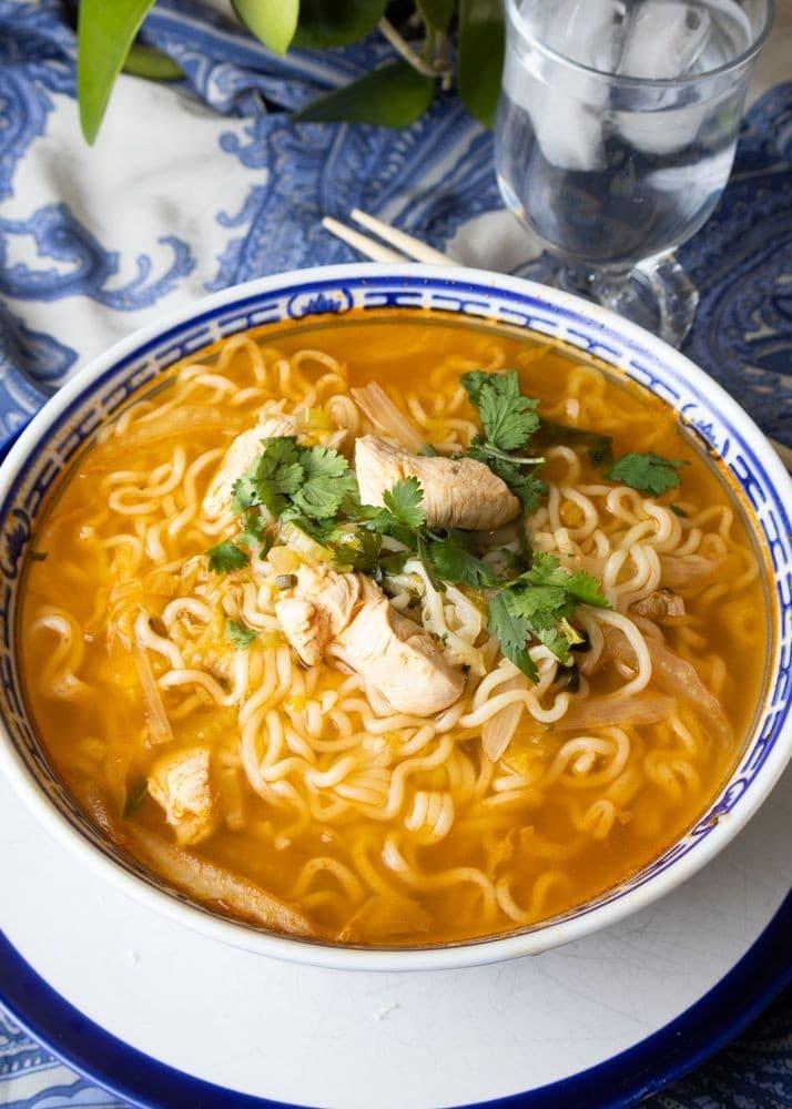 Chicken Kimchi Noodles with Veggies!