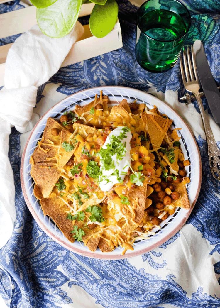 Vegetarnachos med mangosalsa