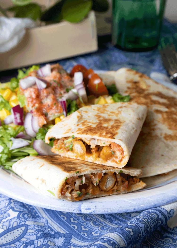 Quesadillas with Salad and Homemade Salsa