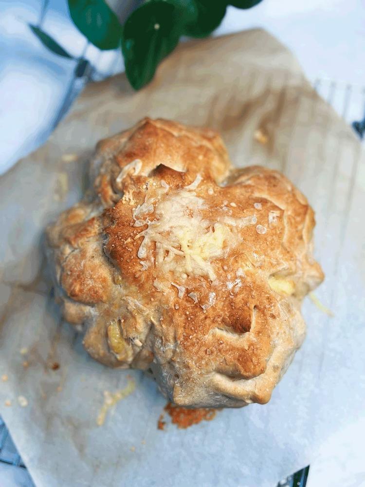 Homemade Bread with Leftover Cheese!