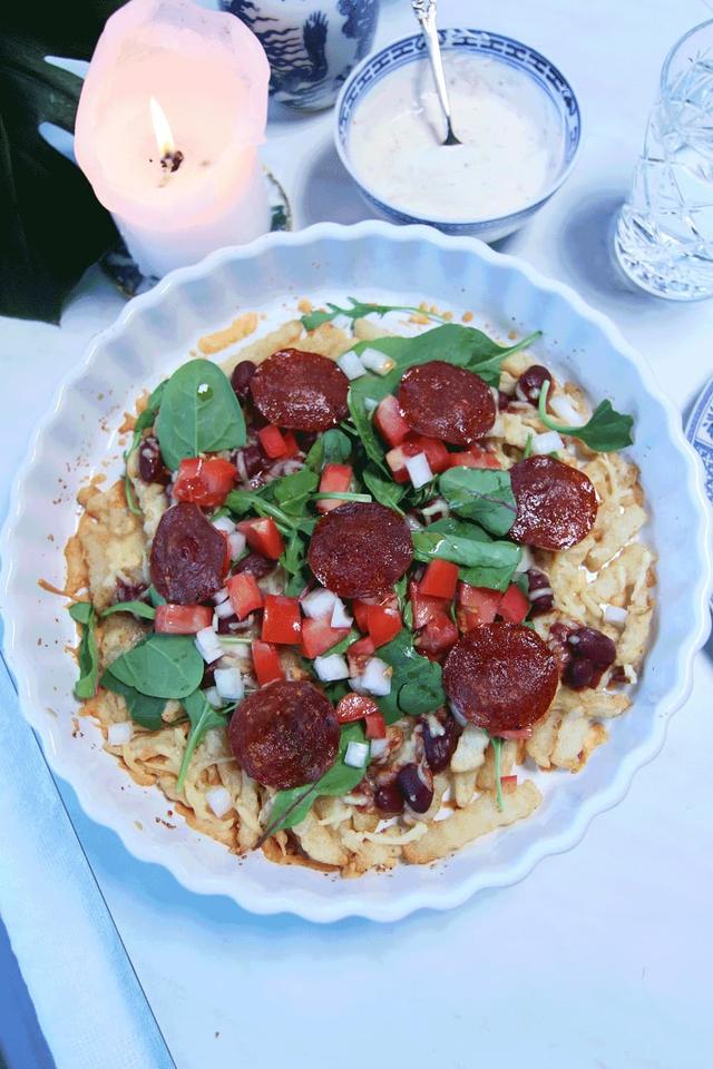 Chili Cheese Fries with Crispy Pepperoni!