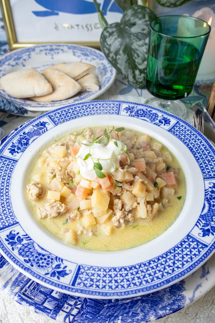 Kremet kylling- og rotgrønnsaksgryte