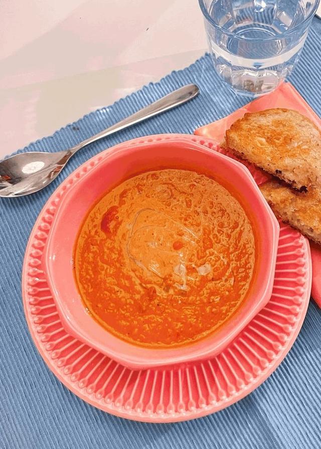 Tomato Soup with Grilled Cheese Sandwich