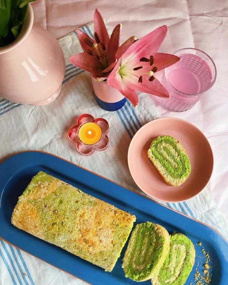 Pistachio Swiss Roll