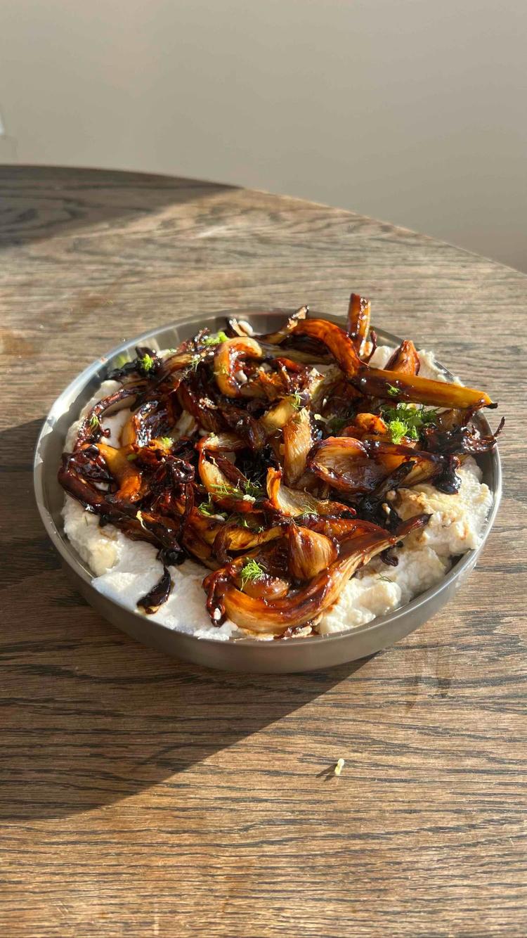 Karamellisert fennikel med pisket ricotta