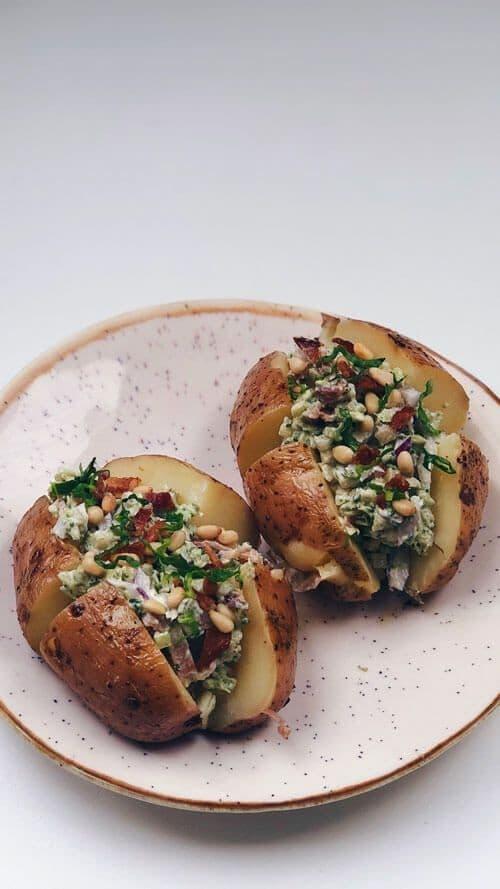 Baked Potato with Bacon and Broccoli