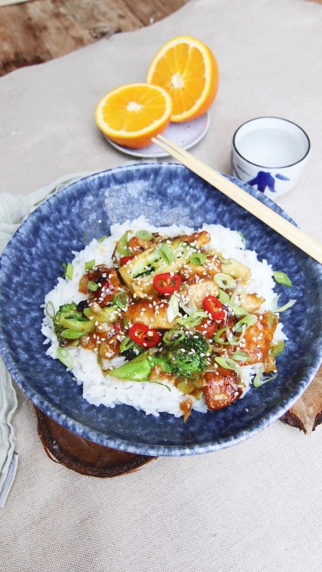 Orange Chicken with Rice