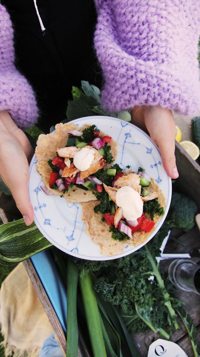Chicken in Cauliflower Tortilla