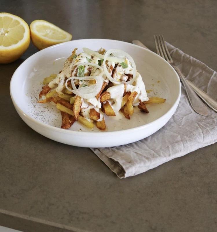 Fried Potatoes with Lemon Sour Cream
