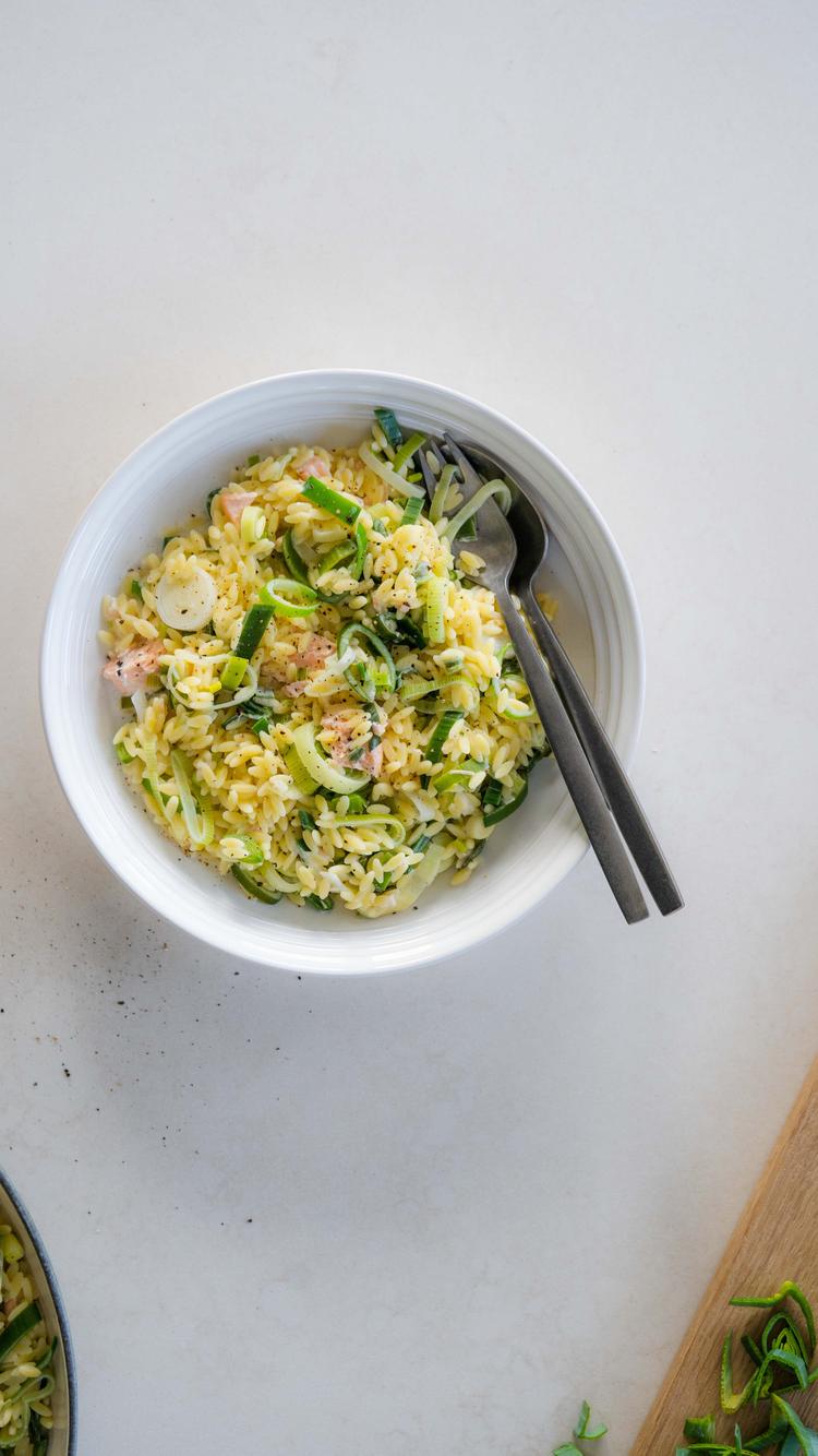 Kremet risoni med ørret og purreløk