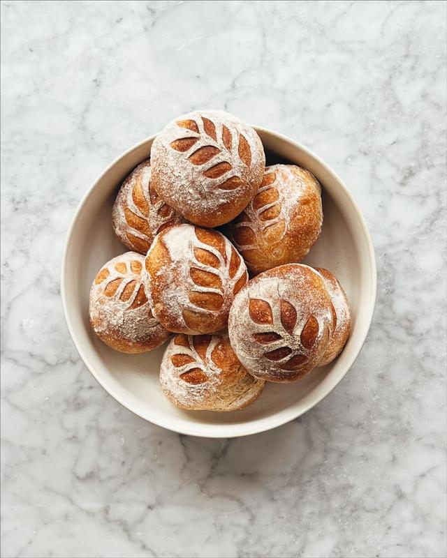 Sourdough Buns with Spelled and Spring Wheat