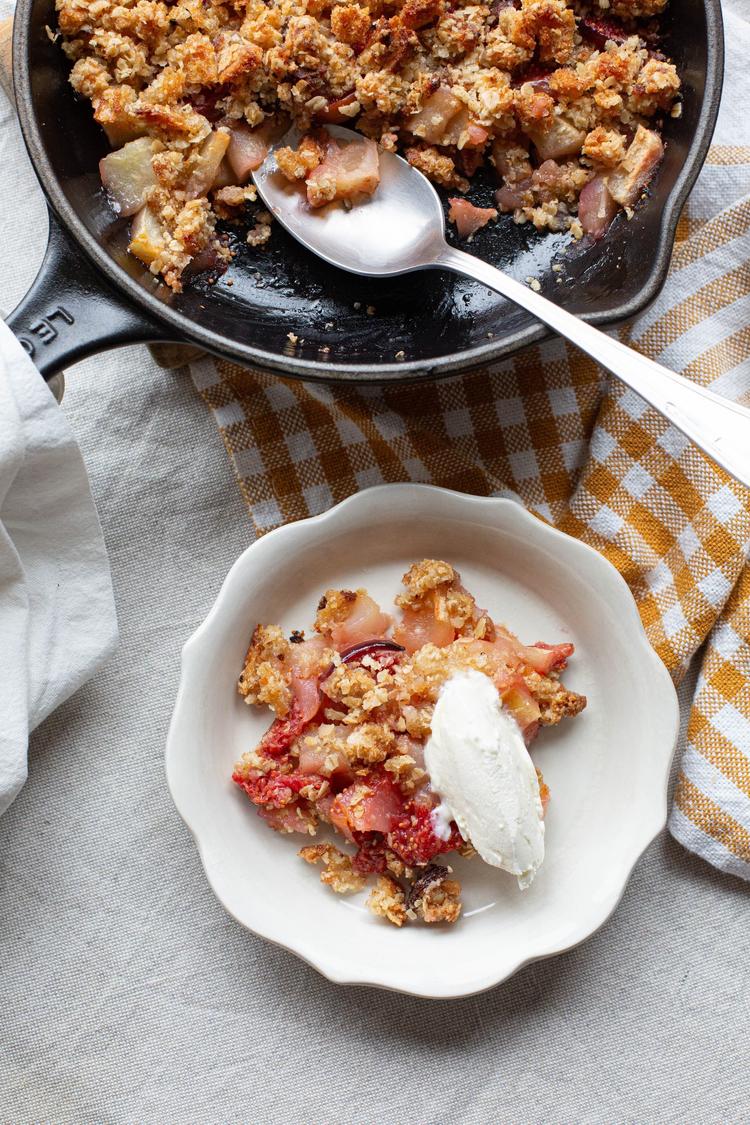 Crumble med brødrester